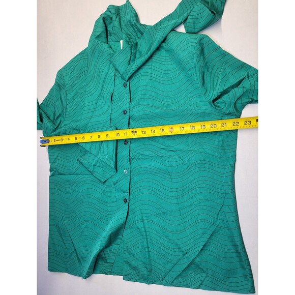 Pykettes Vintage Blouse Womens Large Retro Button Tie Neck long Sleeve Top - Picture 8 of 11